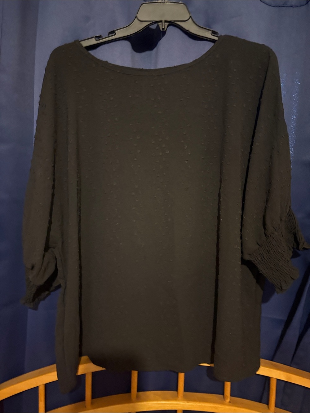 SHEIN curve Black Textured Women’s Blouse - Classic Everyday Top